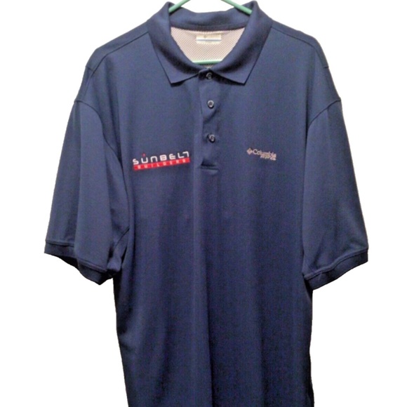 Columbia Men Tall  XLT Polo Omni-Shade PFG Blue Short Sleeve Perfect Cast Shirt - Picture 1 of 10
